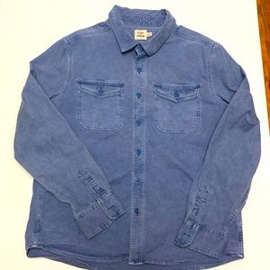 Flint and Tinder L Blue canvas button up shirt